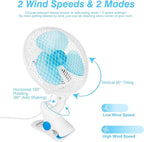 8.66" Portable Clip on Fan, 2 Speed Desk Fan - Image 6
