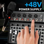 Depusheng Professional Audio Mixer, 7 Channel Audio Interface Sound Board - Image 4