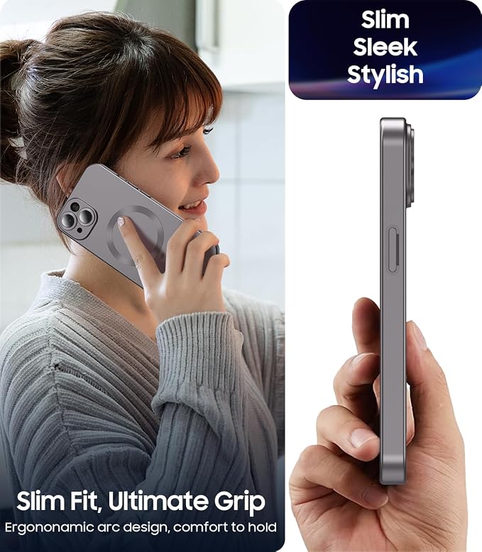 Magnetic for iPhone 13 Case Slim Soft Silicone Bumper Shockproof Metallic - Image 7
