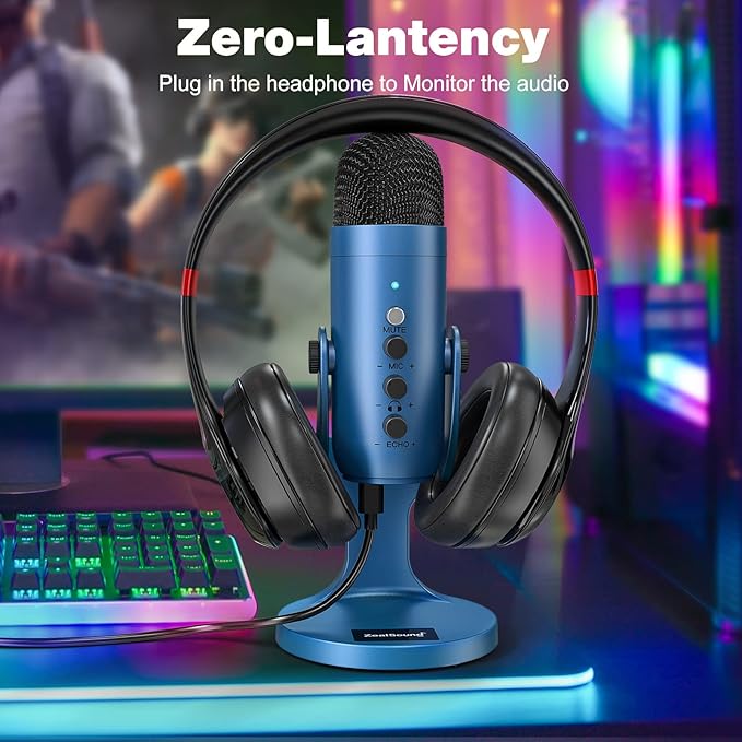 ZealSound Podcast Microphone for PC, Noise Cancellation USB Mic - Image 4