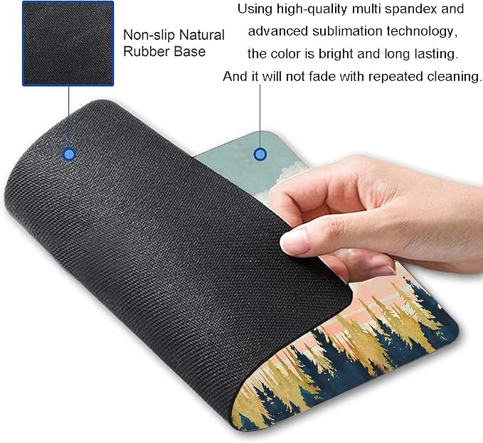 Mouse Pad, Abstract Landscape Mouse Pad, Square Mouse Mat Waterproof Mousepad - Image 6