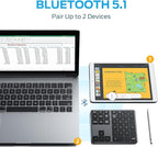 iClever Bluetooth Number Pad, Aluminum 34-Key Wireless Numeric Keypad, USB-C - Image 2