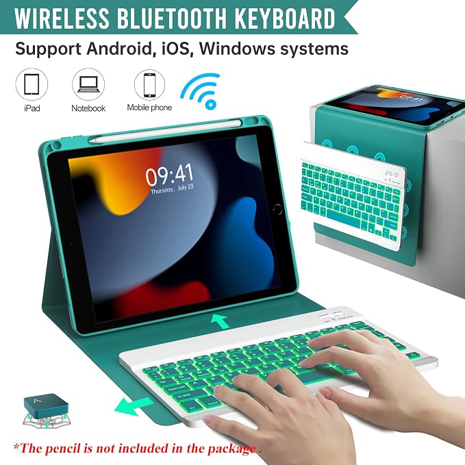Keyboard Case for iPad 9th/8th/7th Generation 10.2 inch 2021/2020/2019 & ipad - Image 4