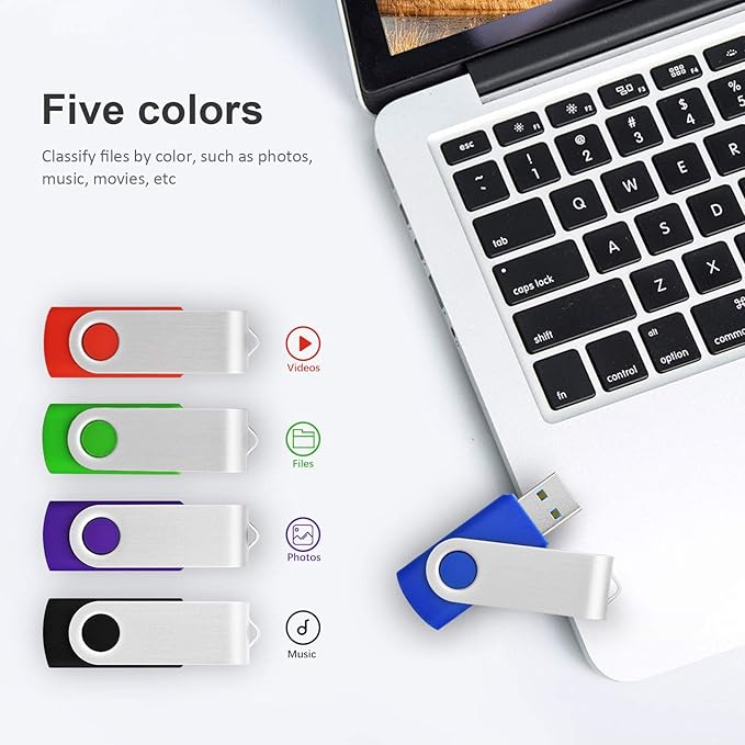 KOOTION 5 Pack 32GB USB 3.0 Flash Drives Swivel USB Stick Thumb Drives - Image 4