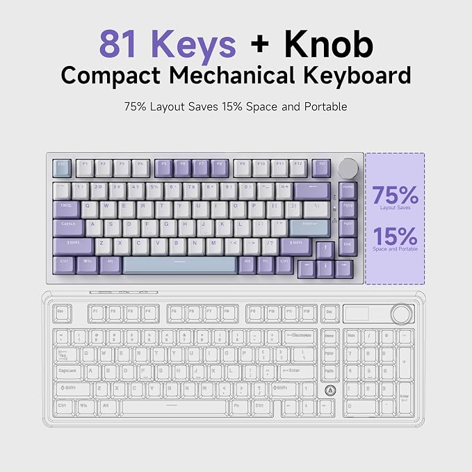 Ajazz AK820 75% Wired Gasket Mechanical Gaming Keyboard - Image 7