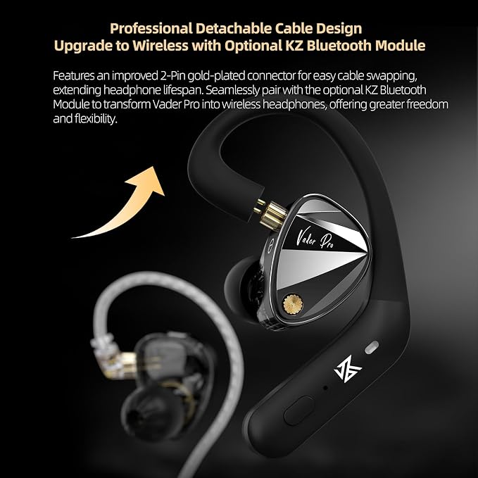 KZ Vader Pro in-Ear Monitors Gaming Earbuds, Triple Dynamic Driver IEM - Image 9