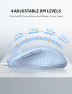 TECKNET Wired Mouse, 6-Button Corded - Image 2