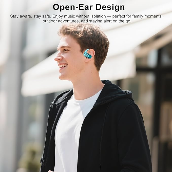 Open Ear Headphones, Air Conduction Ear buds, HD Stereo Bass Over Ear Earphones - Image 3