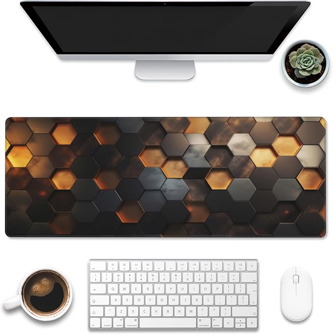 Desk Mat, Honeycomb Technology Large Gaming Mouse Pad by Eflxamz
