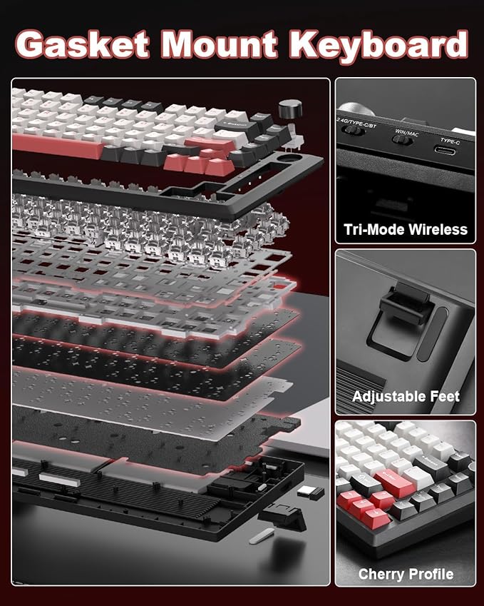 Y75 Wireless Mechanical Keyboard, 75% Hot Swappable Custom Keyboard - Image 5