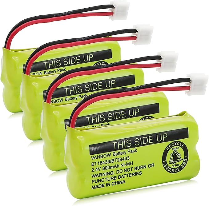 BT18433/BT28433 2.4V 800mAh Ni-MH Cordless Phone Battery, Also Compatible by VANBOW
