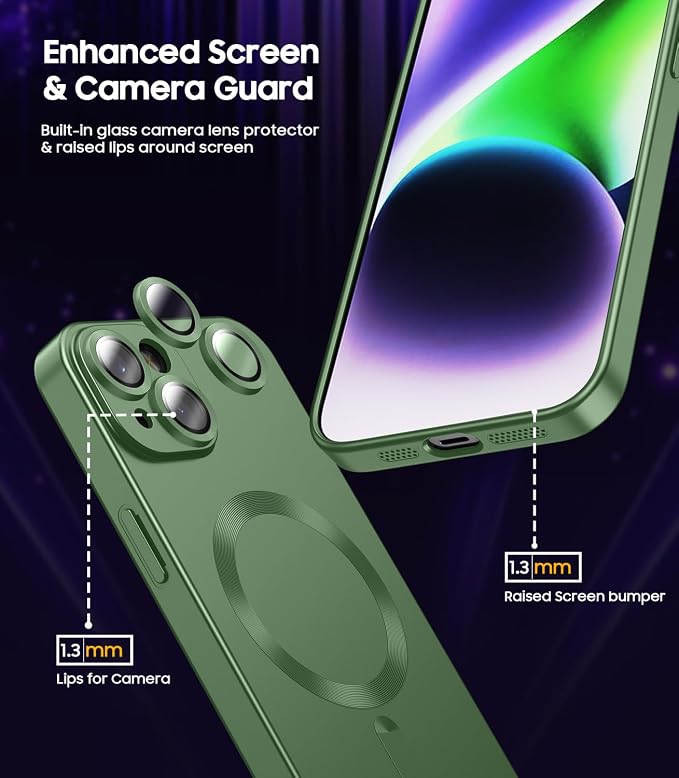 Magnetic for iPhone 14 Plus Case Slim Soft Silicone Bumper Shockproof Metallic - Image 3
