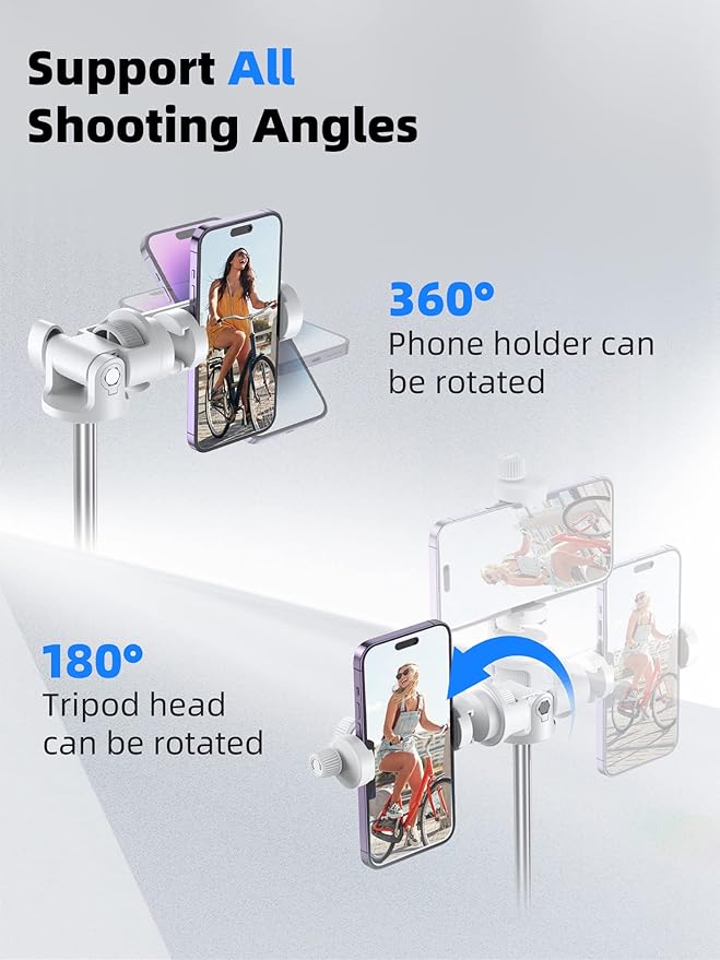Kaiess 62" Phone Tripod & Selfie Stick, Extendable Photography Light Stand - Image 4