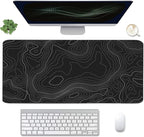 Topographic Mouse Pad, Extended Gaming, Desk Mat Laptop Waterproof Decor Writing by WBWEIRDBEAST
