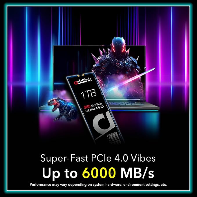 Addlink S85 1TB M.2 PCIe NVMe Gen4 Memory Expansion SSD, Speed Up to 6000 MB/s - Image 2