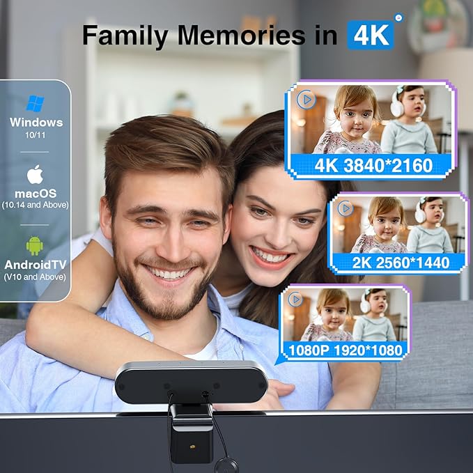 EMEET 3-in-1 4K Webcam with Microphone and Speaker, C980 PRO 60°-98° Wide Angle - Image 7