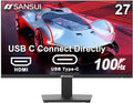 SANSUI Monitor 27 Inch 100Hz USB Type-C Computer Monitor, FHD 1920X1080P by SANSUI