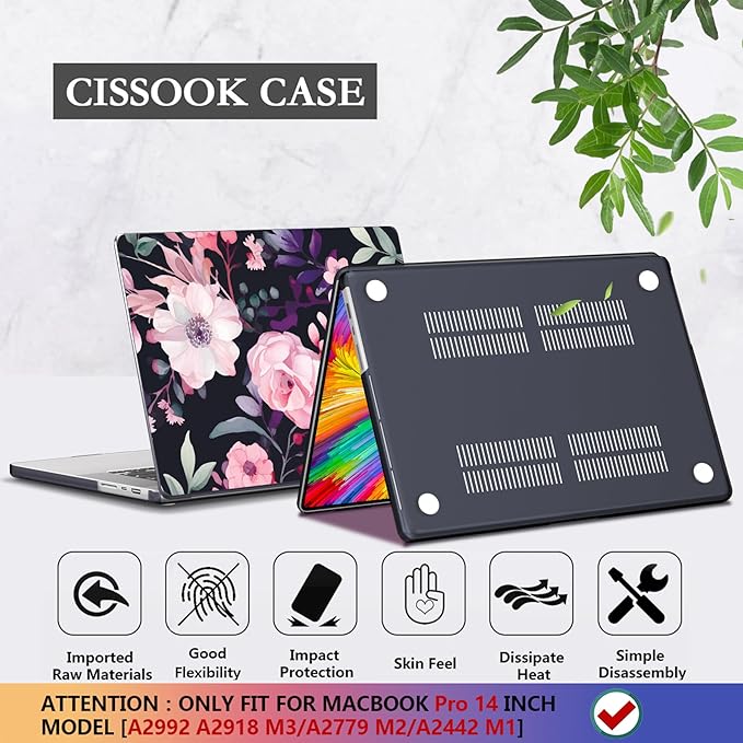 CISSOOK Compatible with MacBook Pro 14 inch Case M4 A3112 A3185 A3401 M3 A2992 - Image 6