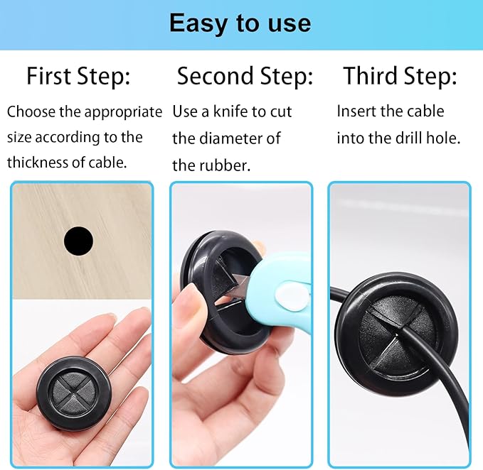 53PCS Rubber Grommets for Wiring, Rubber Grommet Kit in 6 Assorted Drill Hole - Image 4