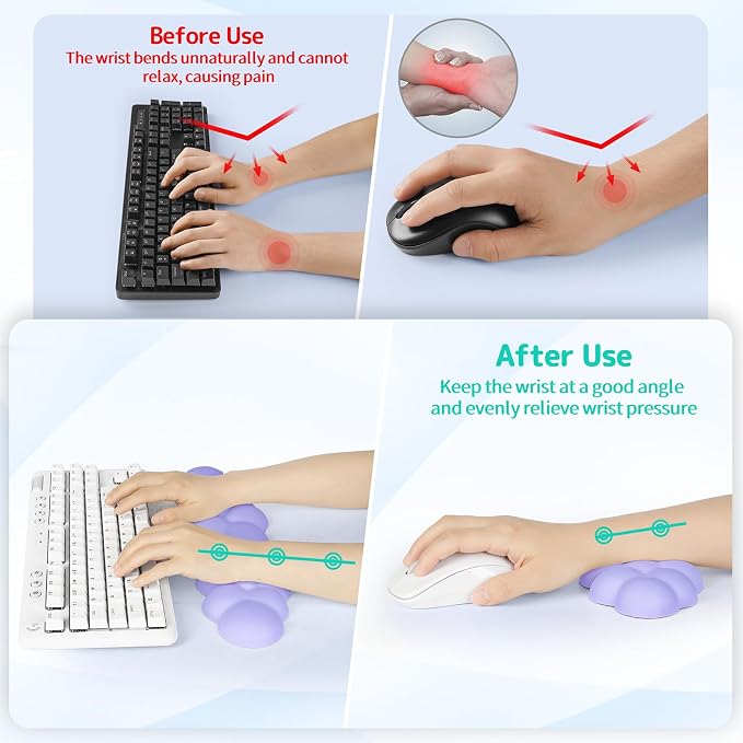 Cloud Wrist Rest Keyboard, Cloud Keyboard Wrist Pad Set - Image 3