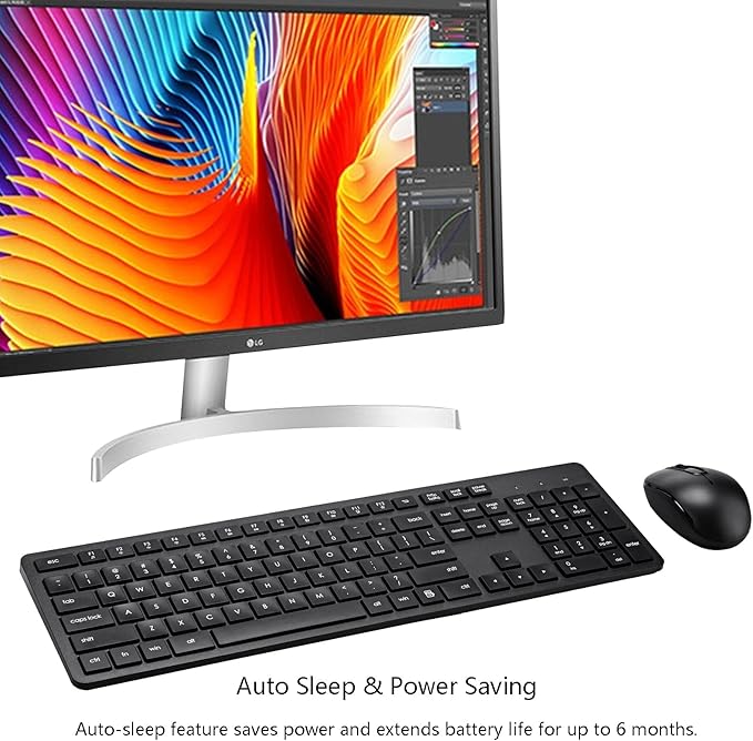 Wireless Keyboard and Mouse Combo, 2.4G Silent Cordless Keyboard Mouse Combo - Image 4