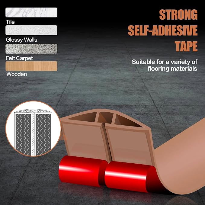 Floor Cord Cover Cavity 0.8"x0.37" Self Adhesive Cord Hider, 10FT Low Profile - Image 4