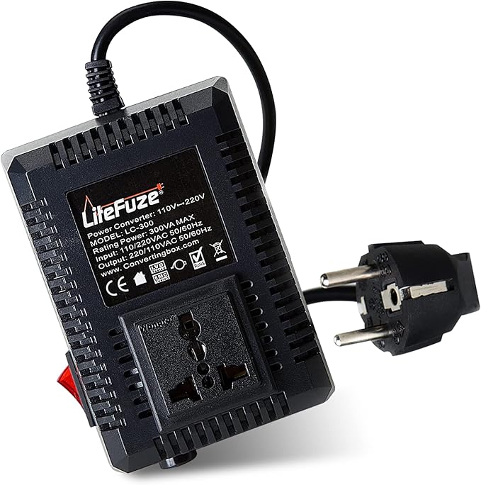 LiteFuze 300 Watt Step Up/Step Down Travel Voltage Converter, 220/110v to by LiteFuzeBrand