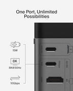 Belkin USB-C Hub, 11-in-1 Pro GaN Dock 150W, 3.5mm Port, 4K HDMI Ports - Image 8