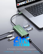 UtechSmart USB C Hub, Ethernet Multiport Adapter 6 in 1 USB C to HDMI Dock - Image 2