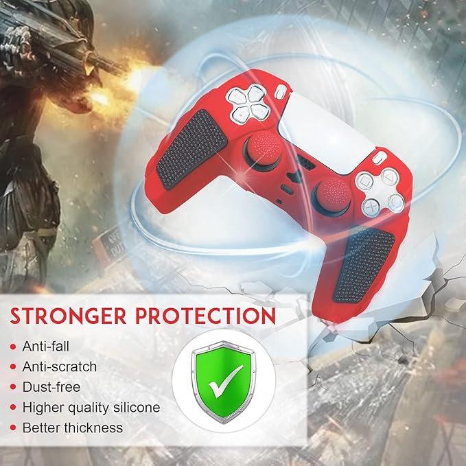 SIKEMAY Anti-Slip PS5 Controller Skin, Soft Thicken Non-Slip Studded Silicone - Image 5