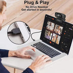 2K Quad HD Webcam with Privacy Cover & Noise-Canceling Microphone, Video Web - Image 5