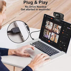 2K Quad HD Webcam with Privacy Cover & Noise-Canceling Microphone & USB C - Image 6