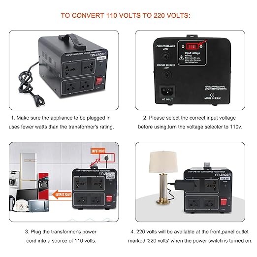 Yinleader 110V to 220V Voltage Converter Transformer 2000W Step Up/Down 110/120 - Image 4