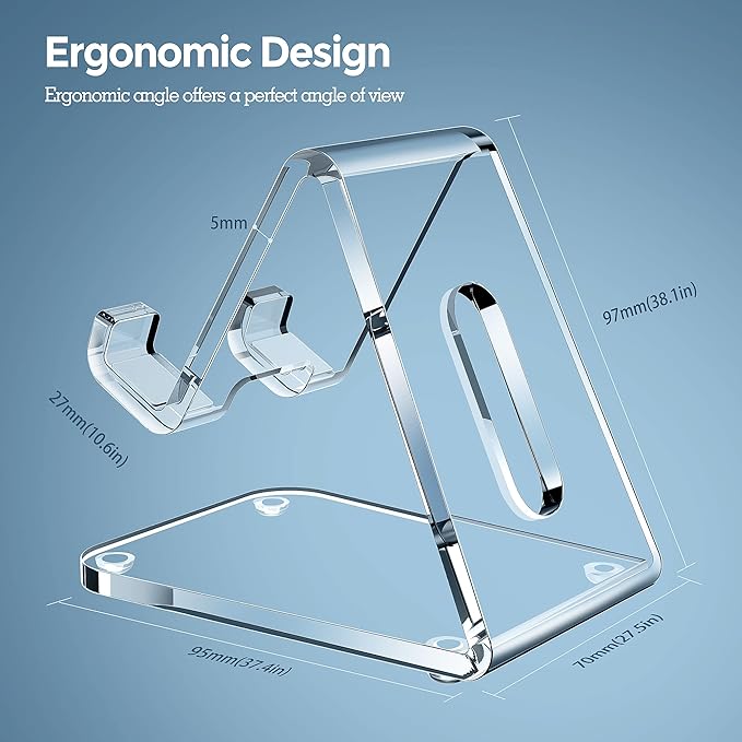 CreaDream Acrylic Cell Phone Stand, 5mm Thicker Clear Cell Phone Holder - Image 5