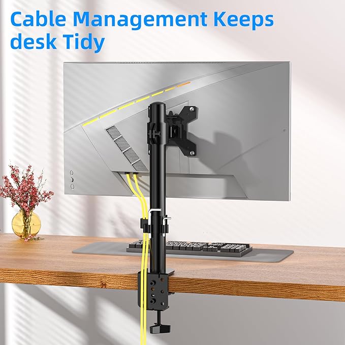 H&C Single Monitor Stand for 13-27" Monitors up to 17.6lbs, Adjustable Heights - Image 5