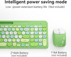 Retro Wireless Keyboard and Mouse Combo, Full-Size USB Keyboard - Image 4