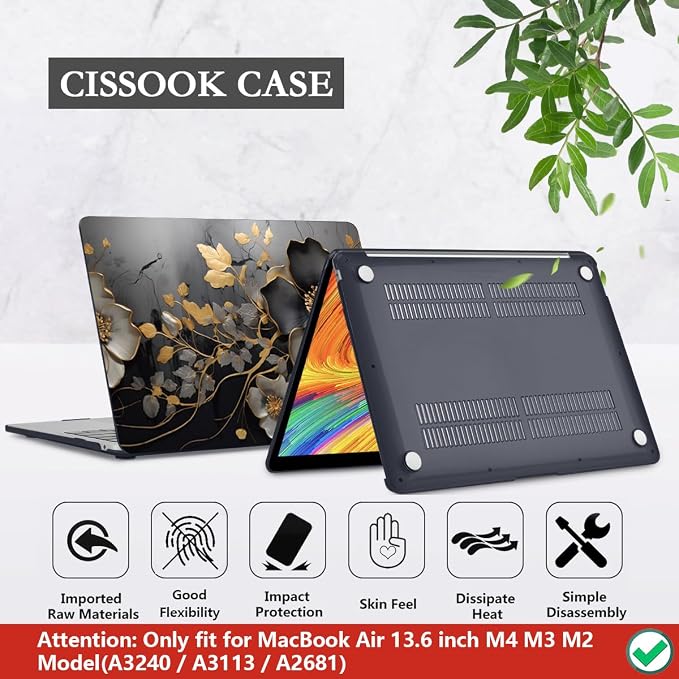 CISSOOK Compatible with MacBook Air 13.6 inch 2025 2024 2023 2022 Release M4 - Image 6