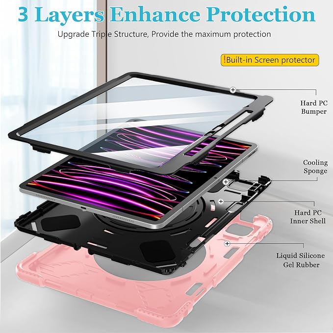 Case for iPad Pro 12.9 2022/2021/ 2020/2018: Cover for iPad Pro 12.9 6th/ 5th/ - Image 6