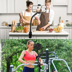 Gooseneck Phone Holder Jaws Flex Clamp Clip Mount, 11.8" Long Gooseneck Arm - Image 3
