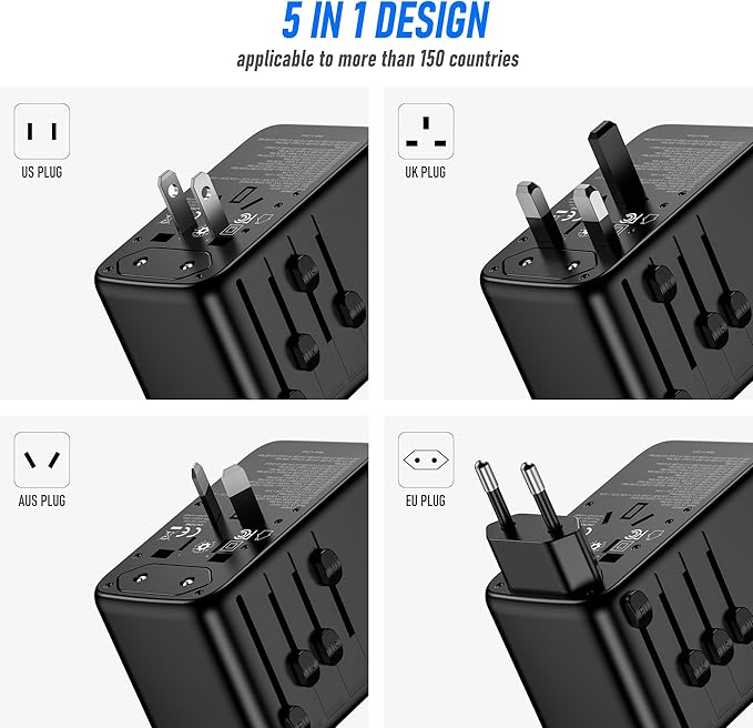 120W Universal Travel Adapter, GaN III International Power Adapter, 4 USB-C 1 - Image 4