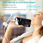 USB-C & Lightning to 3.5mm Headphone Adapter, 3-in-1 USB OTG Camera Adapter & - Image 4