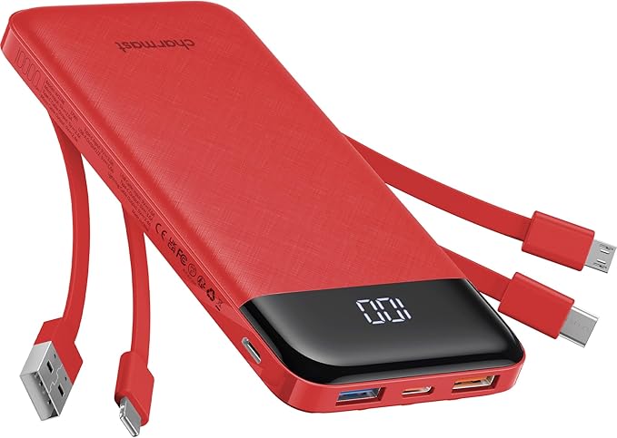 Charmast Portable Charger with Built in Cables, Power Bank with Cords Wires by Charmast