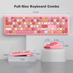 KNOWSQT Wireless Keyboard and Mouse Combo, Pale Pink Full-Sized 2.4G Silent - Image 8