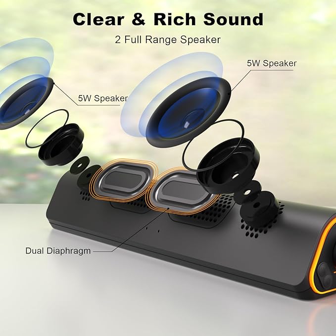 SOULION R50 Bluetooth Computer Speakers, 3.5mm PC Sound Bar - Image 2