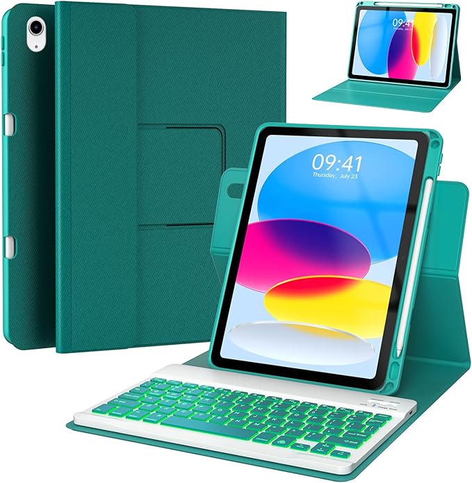 BLUTLOTUS Keyboard Case for iPad 11th a1610th Generation, 360° Rotatable Cover by BLUTLOTUS