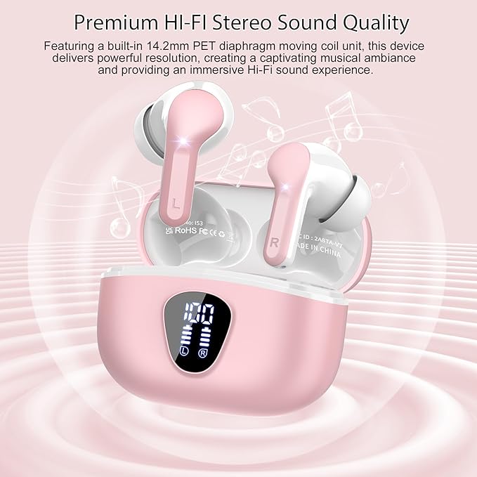 Wireless Earbuds, IP7 Waterproof in Ear Earphones, LED Display Ear buds - Image 5