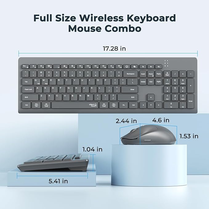 MEETION Wireless Keyboard and Mouse, Silent Bluetooth Keyboard Mouse Set - Image 4