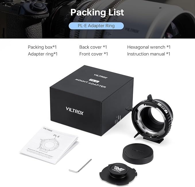 VILTROX PL-E Lens Adapter, Lens Converter Ring Camera Lens Mount Adapter Ring - Image 7