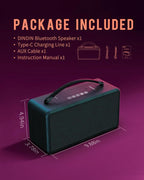 DINDIN Portable Bluetooth Speaker: 80W, 20H Playtime, Loud Wireless Wood - Image 8