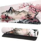 Watercolor Japanese Large Gaming Mouse Pad, Mouse Pad Gaming 31.5 x 11.8 in by Brecoy